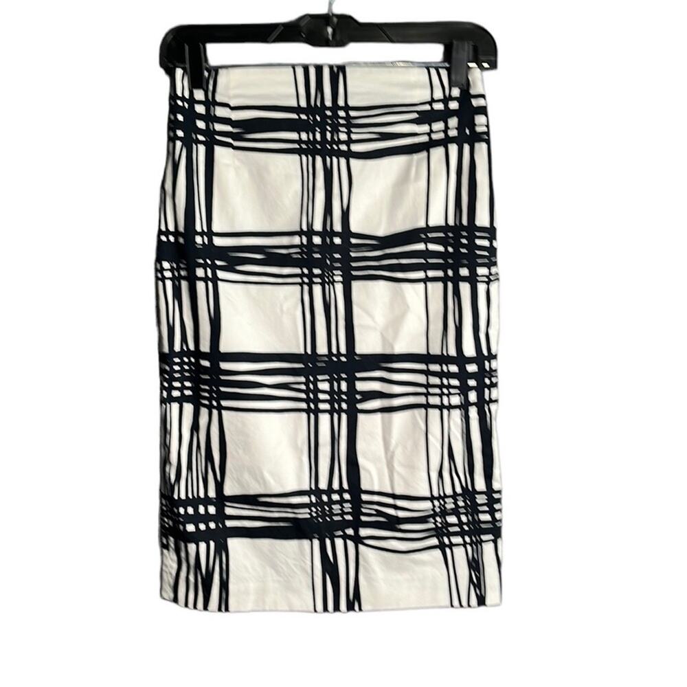 Express Black White Print Pencil Skirt 0